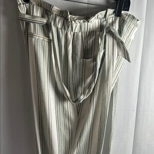 Striped Women's Pants with Belt